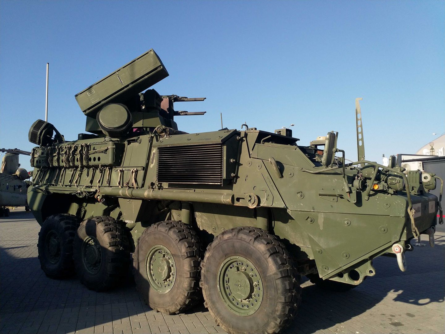 Stryker A1 IM-SHORAD na wystawie US Army podczas targów MSPO 2023.