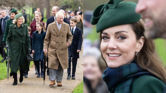 Księżna Kate i jej bliscy posyłają poddanym uśmiechy w drodze na nabożeństwo