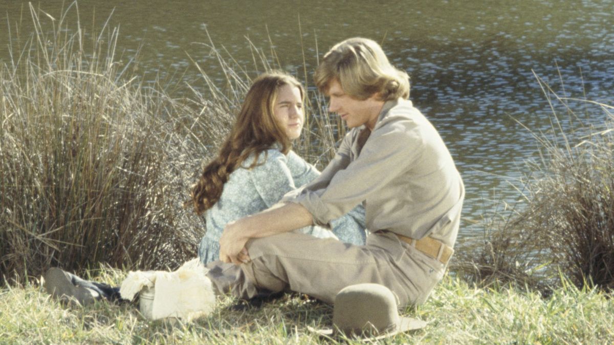 Melissa Gilbert i Dean Butler na planie "Domku na prerii"