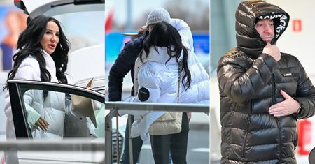 Gwiazdy wróciły z kolędowania po USA: Justyna Steczkowska wpada w ramiona męża, Marcin Miller opatulił się kapturem