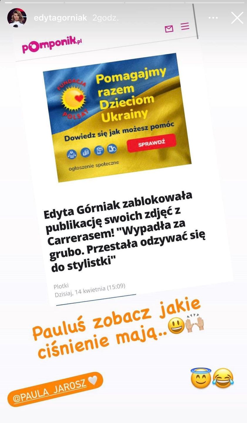 Edyta Górniak miała zablokować publikację zdjęć z koncertu, bo wypadła na nich "ZA GRUBO"