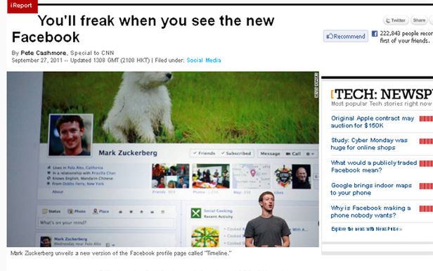 Nowy Facebook (Fot. cnn.com)