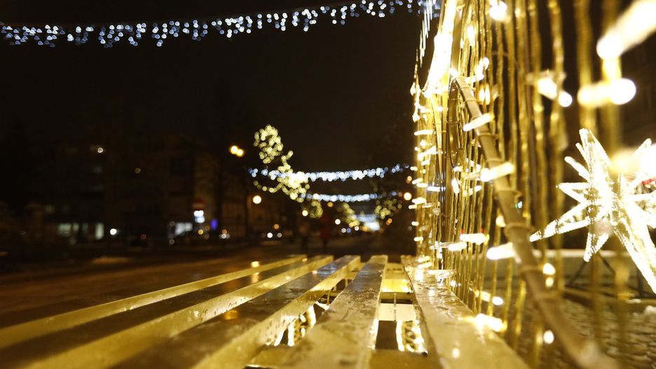 Świąteczna Częstochowa po zmroku