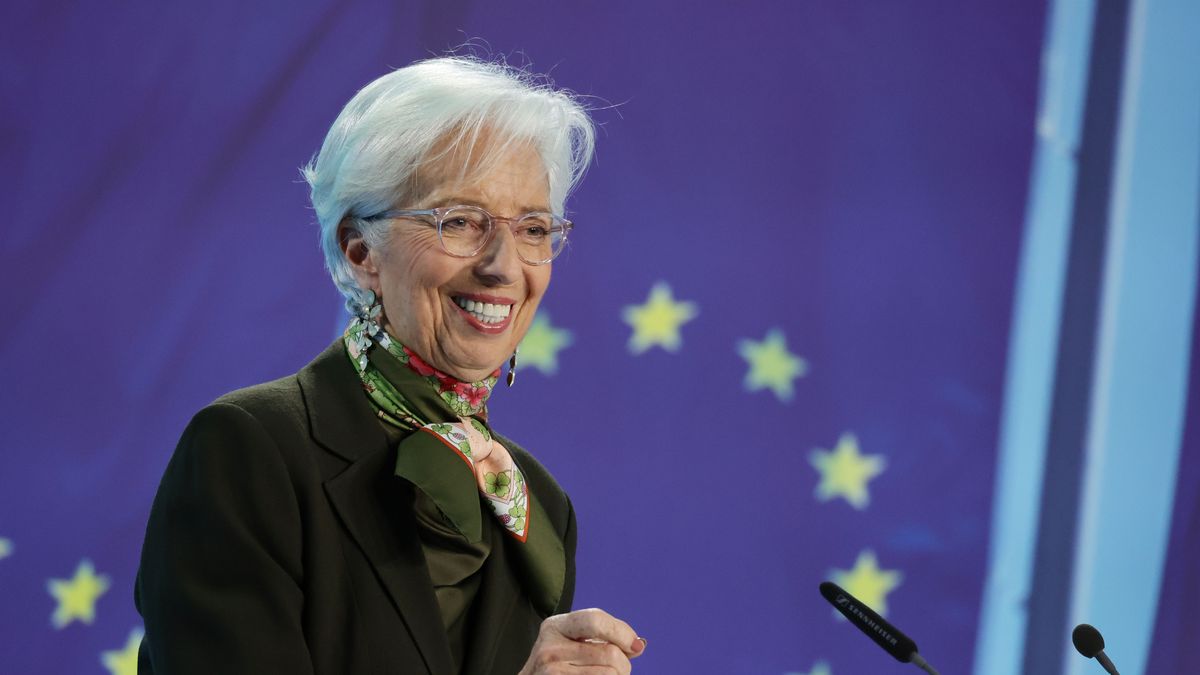 FRANKFURT AM MAIN, GERMANY - FEBRUARY 02:  Christine Lagarde, President of the European Central Bank (ECB), speaks to the media following a meeting of the ECB Governing Council on February 2, 2023 in Frankfurt, Germany. Eurozone inflation came down in January for the third consecutive month in a row, to 8.5%. (Photo by Andreas Rentz/Getty Images)