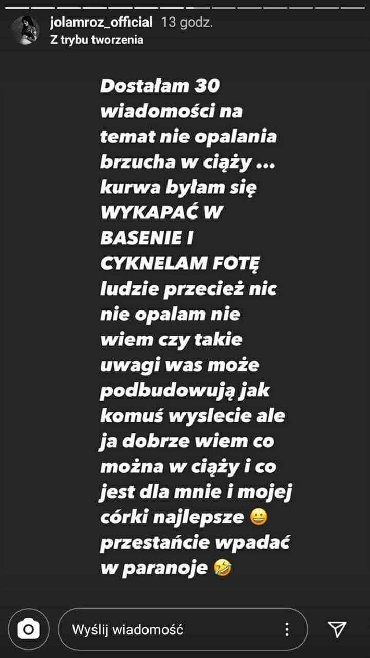 Jola Mróz odpowiada hejterom