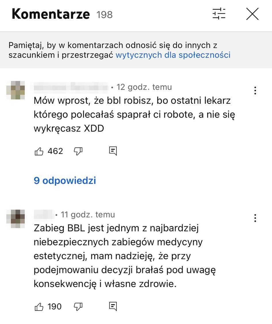Komentarze pod filmem Fagaty