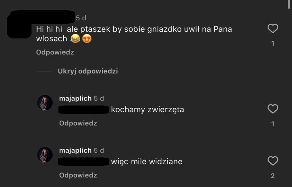 Maja Plich broni męża na Instagramie