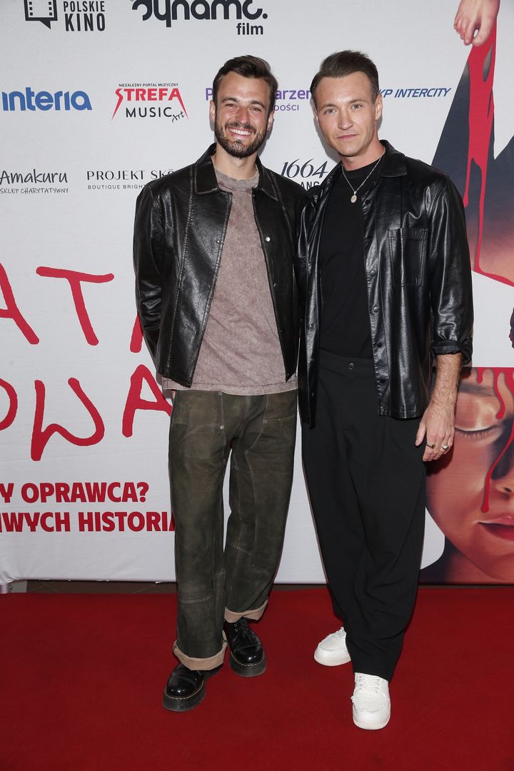 Błażej Stencel z narzeczonym na premierze filmu "Utrata