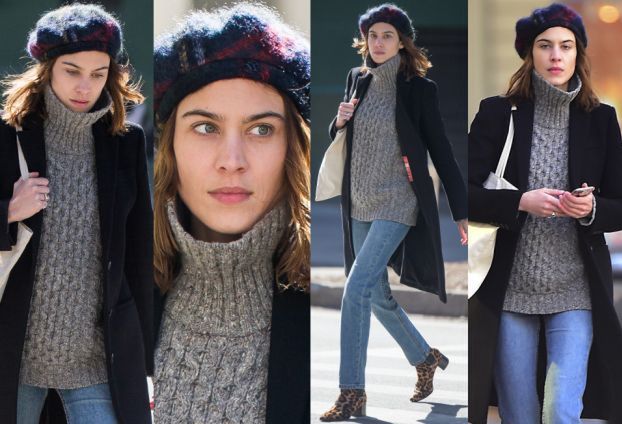 #TRENDY: Alexa Chung w kraciastym berecie 