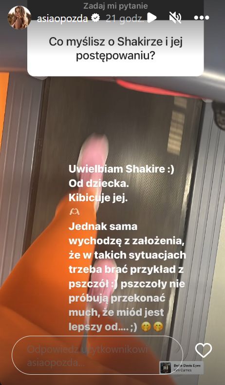 Joanna Opozda przyznała, że kibicuje Shakirze