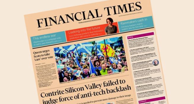 „Financial Times” ma milion płacących subskrybentów