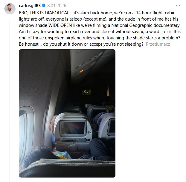 Nie mógł zasnąć przez odsłoniętą roletę 