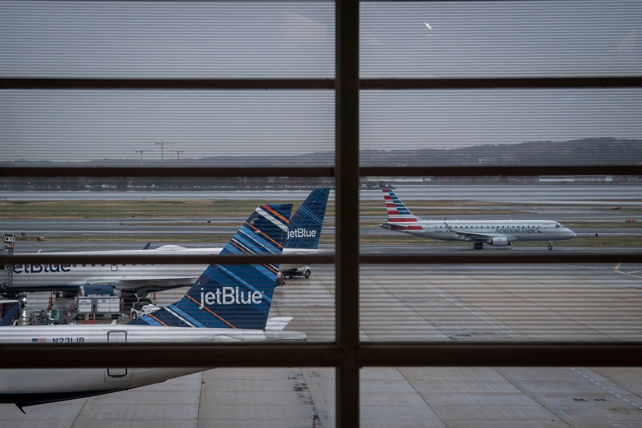 At Reagan International Airport in Arlington, Virginia, two airplanes nearly collided.