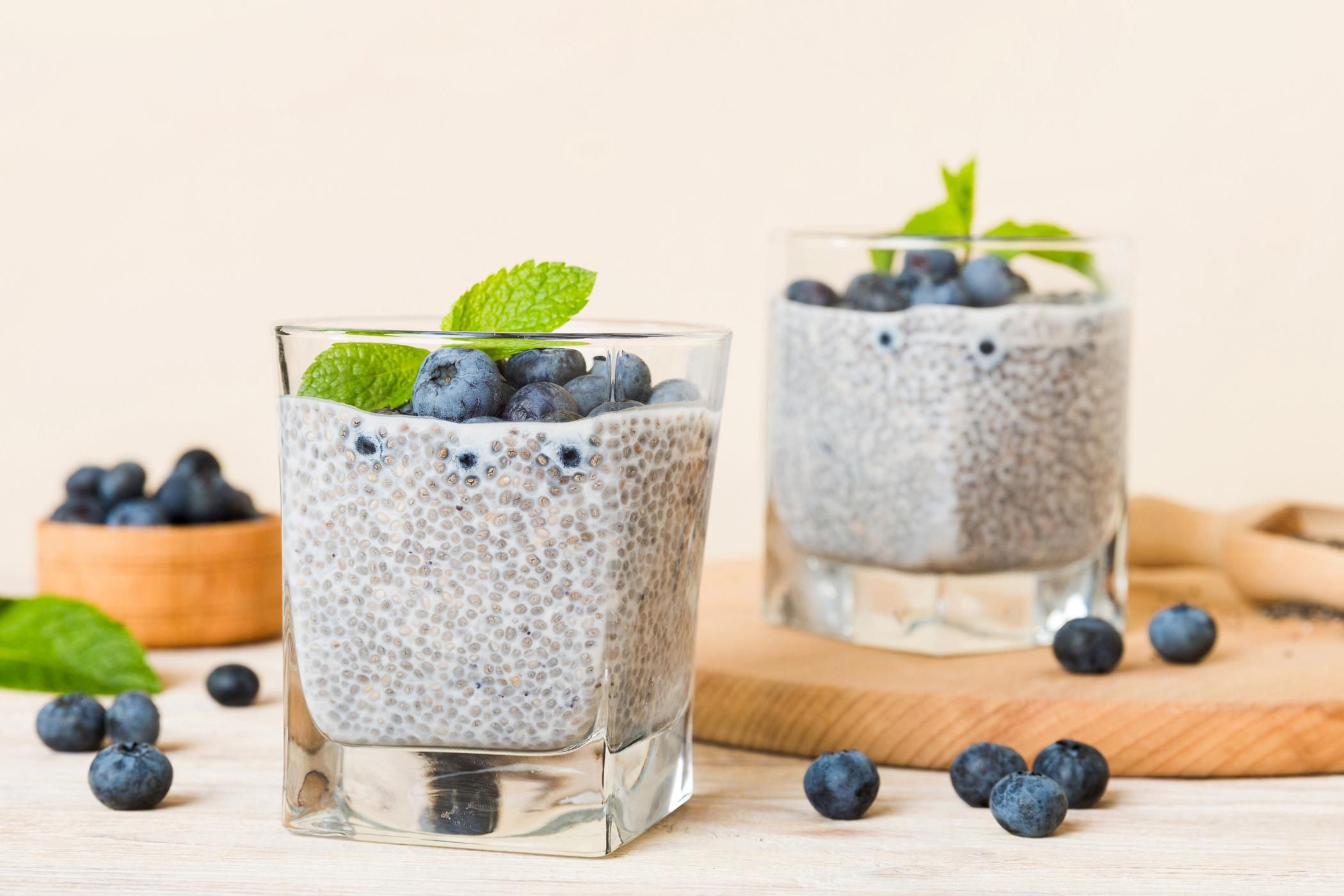 Pudding chia z borówkami