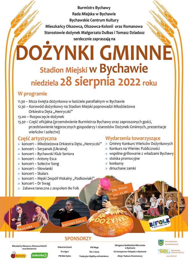 Dożynki Gminy Bychawa 2022 – program