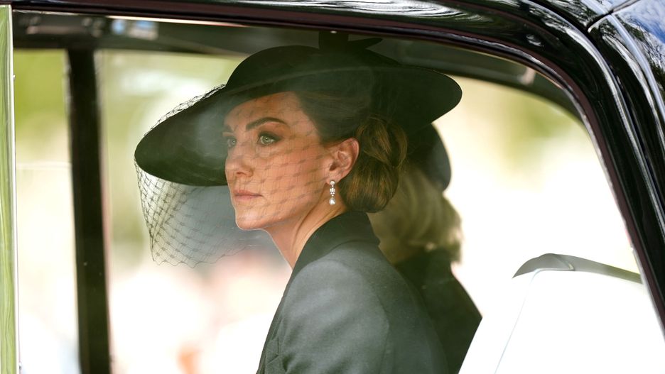 The State Funeral Of Queen Elizabeth II
LONDON, ENGLAND - SEPTEMBER 19: Catherine, Princess of Wales in the Ceremonial Procession, after the State Funeral of Queen Elizabeth II at Westminster Abbey on September 19, 2022 in London, England.  Elizabeth Alexandra Mary Windsor was born in Bruton Street, Mayfair, London on 21 April 1926. She married Prince Philip in 1947 and ascended the throne of the United Kingdom and Commonwealth on 6 February 1952 after the death of her Father, King George VI. Queen Elizabeth II died at Balmoral Castle in Scotland on September 8, 2022, and is succeeded by her eldest son, King Charles III.  (Photo by Mike Egerton - WPA Pool/Getty Images)
WPA Pool