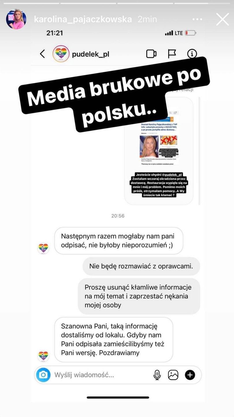 Karolina Pajączkowska skomentowała sprawę po kilku godzinach
