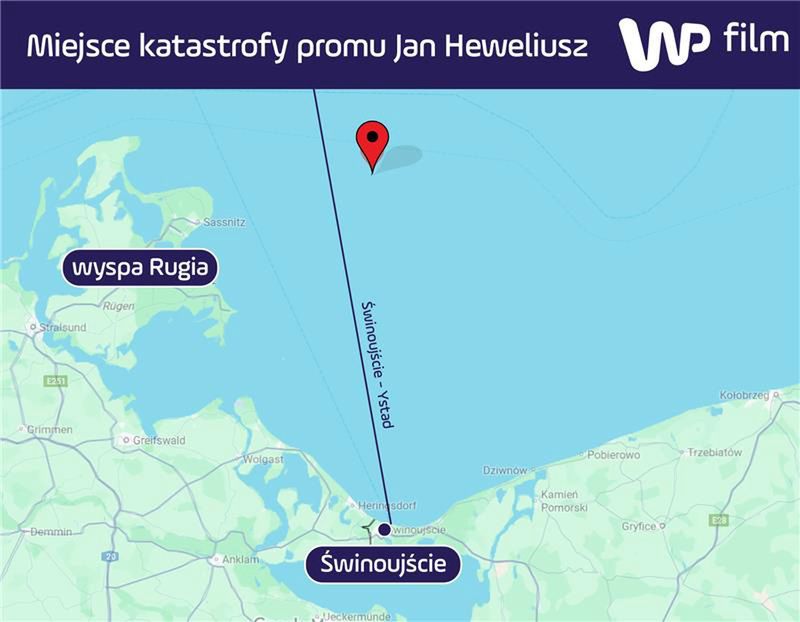 miejsce katastrofy promu Jan Heweliusz