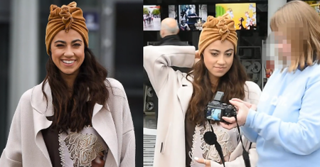 Zaspana Maja Hyży z turbanem na głowie