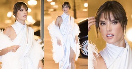 Alessandra Ambrosio pokazuje nogi na paryskim tygodniu mody (ZDJĘCIA)