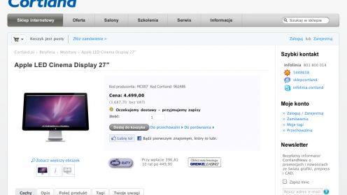 Apple LED Cinema Display 27″ zmierza do Polski 1