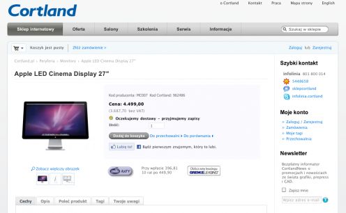 Apple LED Cinema Display 27″ zmierza do Polski