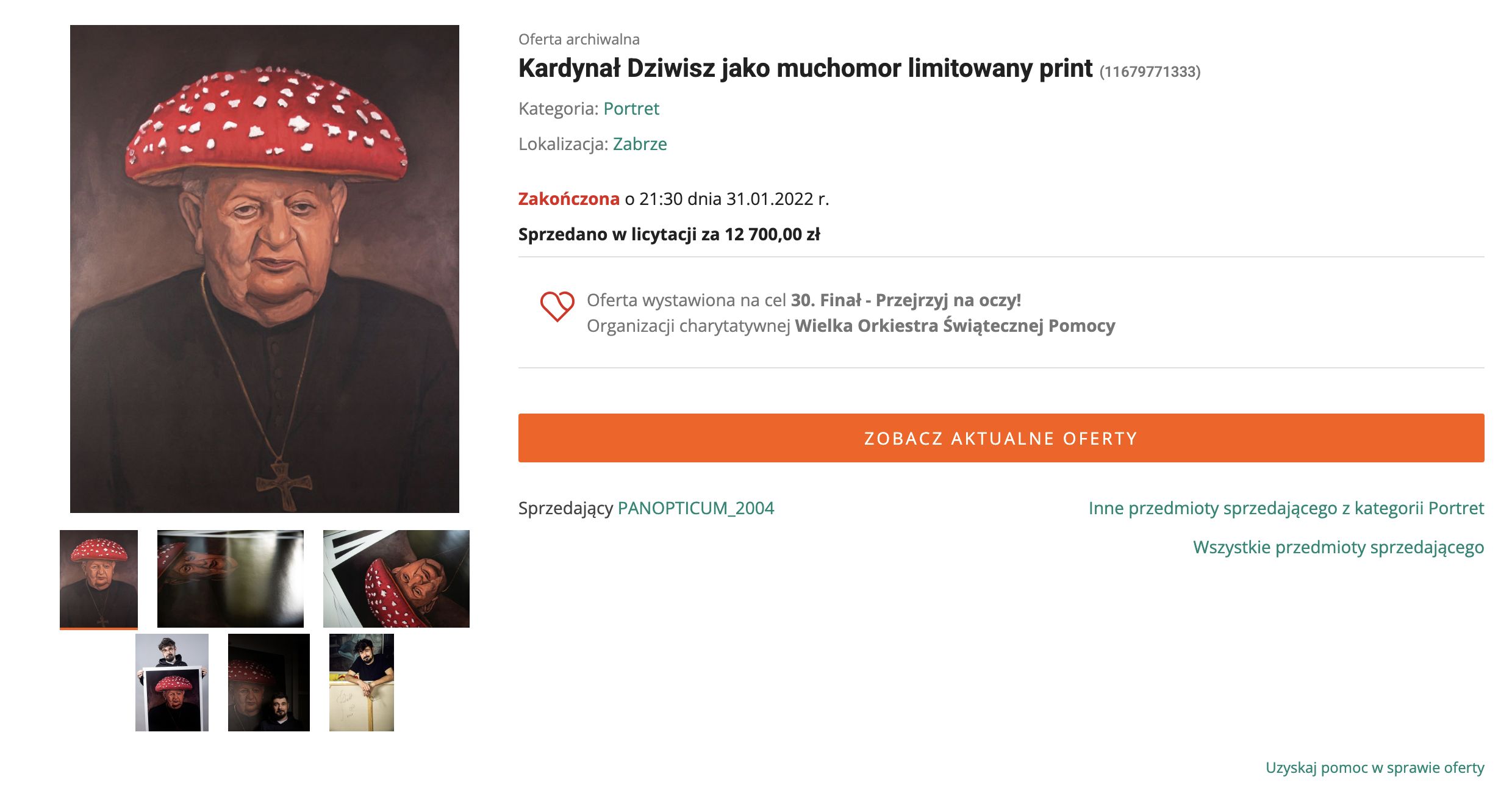 Kardynał Dziwisz jako muchomor