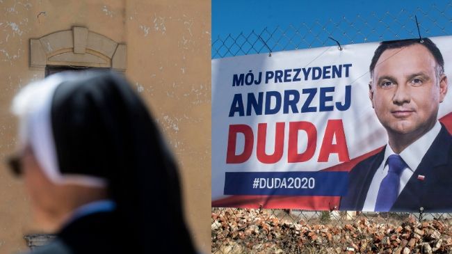 Wybory 2020. W Poznaniu siostry zakonne wywiesiły banery wyborcze