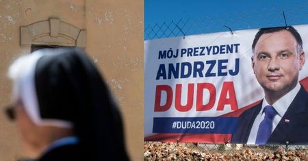 Wybory 2020. W Poznaniu siostry zakonne wywiesiły banery wyborcze