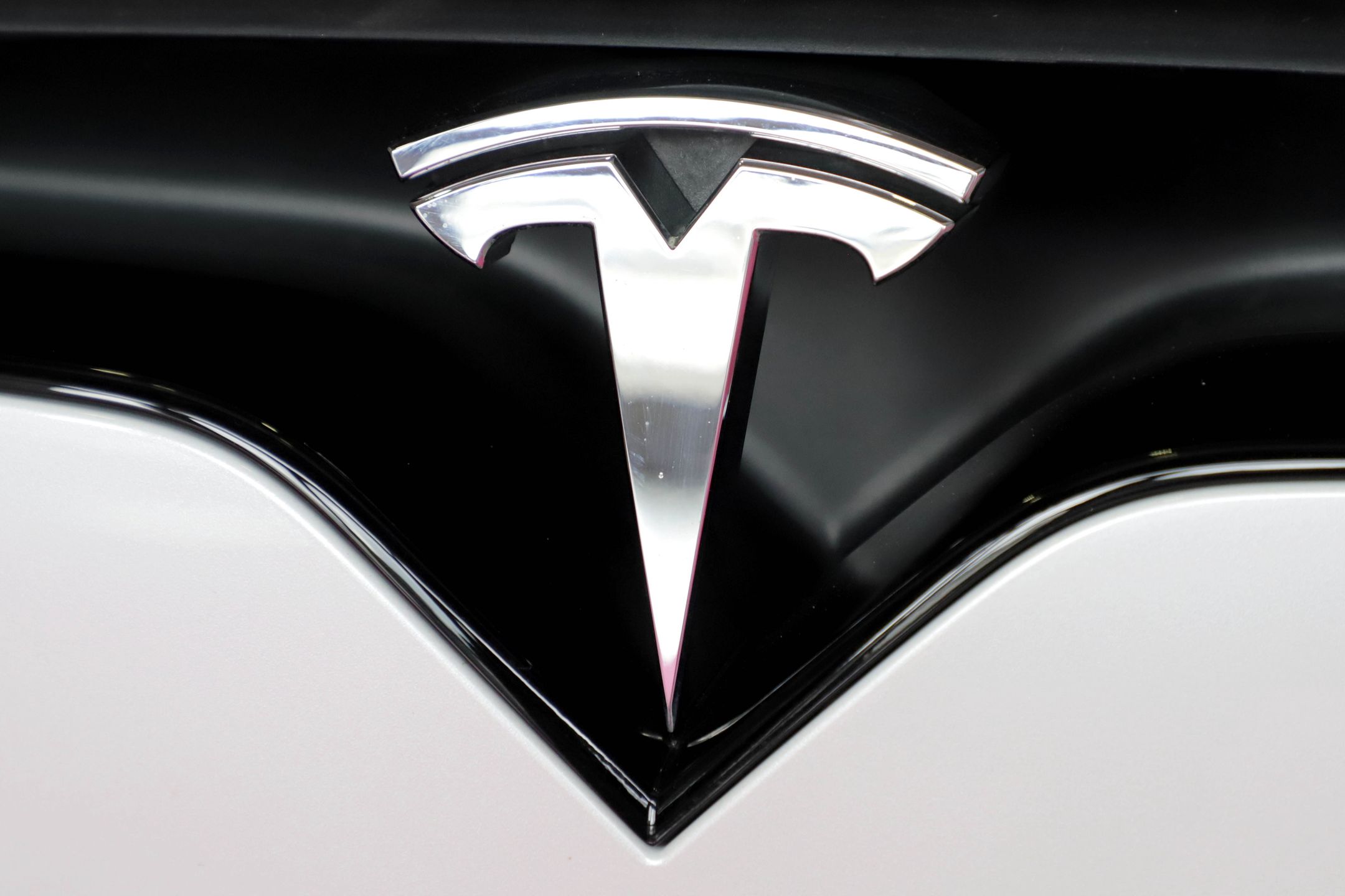 BARI, ITALY - FEBRUARY 28: Tesla symbol at the BTM Tourism Fair 2024 on February 28, 2024 in Bari, Italy. BTM tourism fairs 2024 in Bari, in the spaces of the Fiera del Levante, Business Tourism Management is the event made in Puglia for the promotion of tourism in Southern Italy, bringing together operators, buyers, sellers, administrations, businesses, public bodies and private individuals, companies and important speakers. (Photo by Donato Fasano/Getty Images)