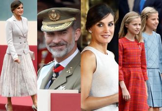 Zjawiskowa królowa Letycja z mężem i córkami obchodzą Narodowe Święto Hiszpanii (ZDJĘCIA)