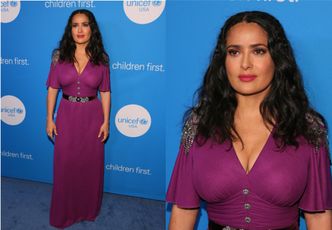 51-letnia Salma Hayek po raz kolejny w brzydkiej sukience Gucci