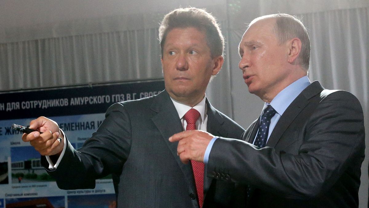 Na zdjęciu prezes Gazpromu Aleksiej Miller i prezydent Rosji Władimir Putin