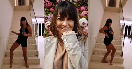 Anna Lewandowska prezentuje ciążowe krągłości podczas zmysłowego tańca na schodach (FOTO)