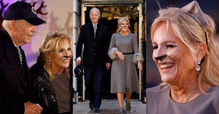 Joe Biden i przebrana za KOTKĘ Jill Biden rozdają dzieciom łakocie. Ładnie przystroili Biały Dom z okazji Halloween? (ZDJĘCIA)