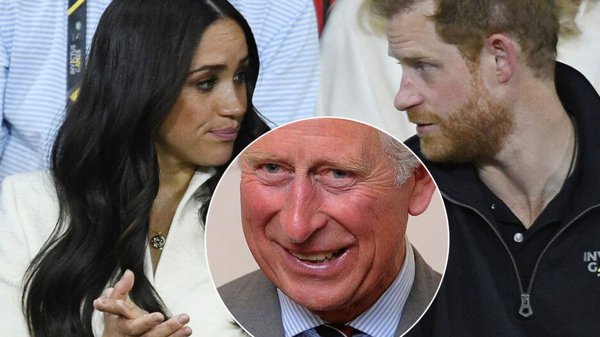 Meghan Markle i ksiażę Harry i król Karol III