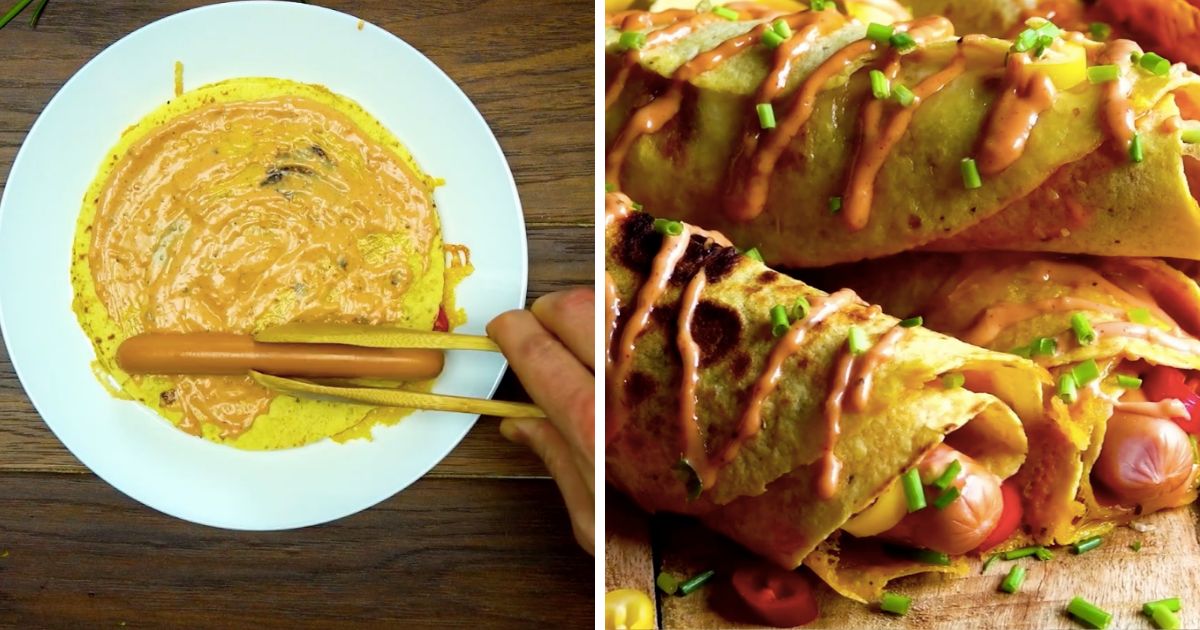 Zrolowane tortille z parówkami