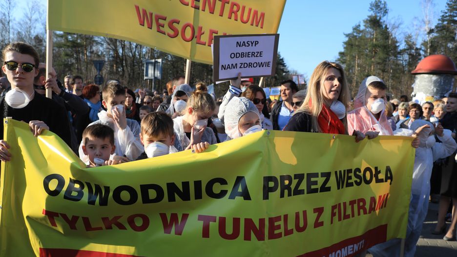 Protest mieszkańców Wesołej przeciw obwodnicy 