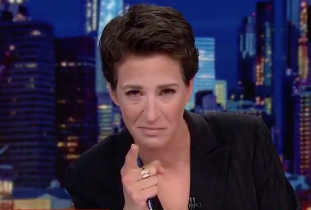 Maddow zasłoniła usta, zaczęła dusić w sobie słowa.