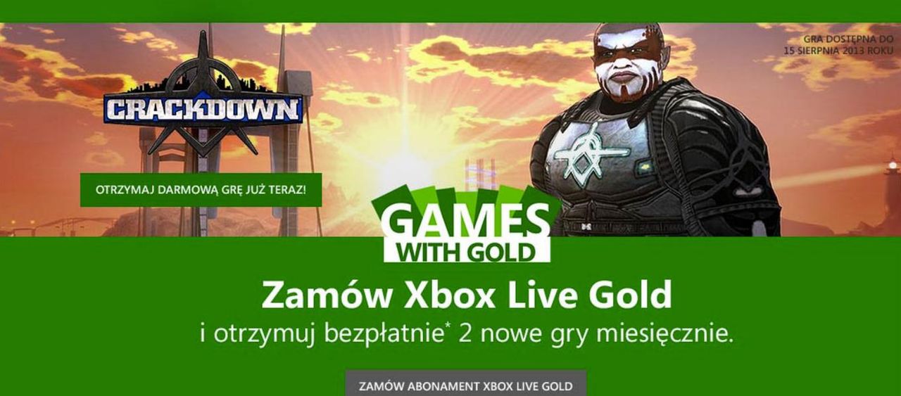 W sierpniu abonenci Xbox Live Gold pograją za darmo w Crackdown