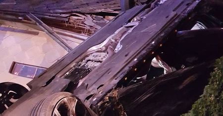 Wylądował dachem na dachu budynku. Wypadek w Targanicach