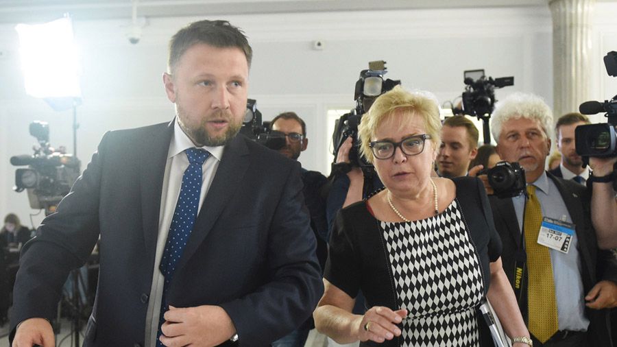 Poseł PO Marcin Kierwiński i I Prezes Sądu Najwyższego Małgorzata Gersdorf