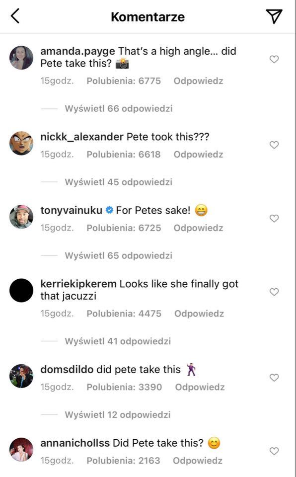 Komentarze pod zdjęciem Kim Kardashian