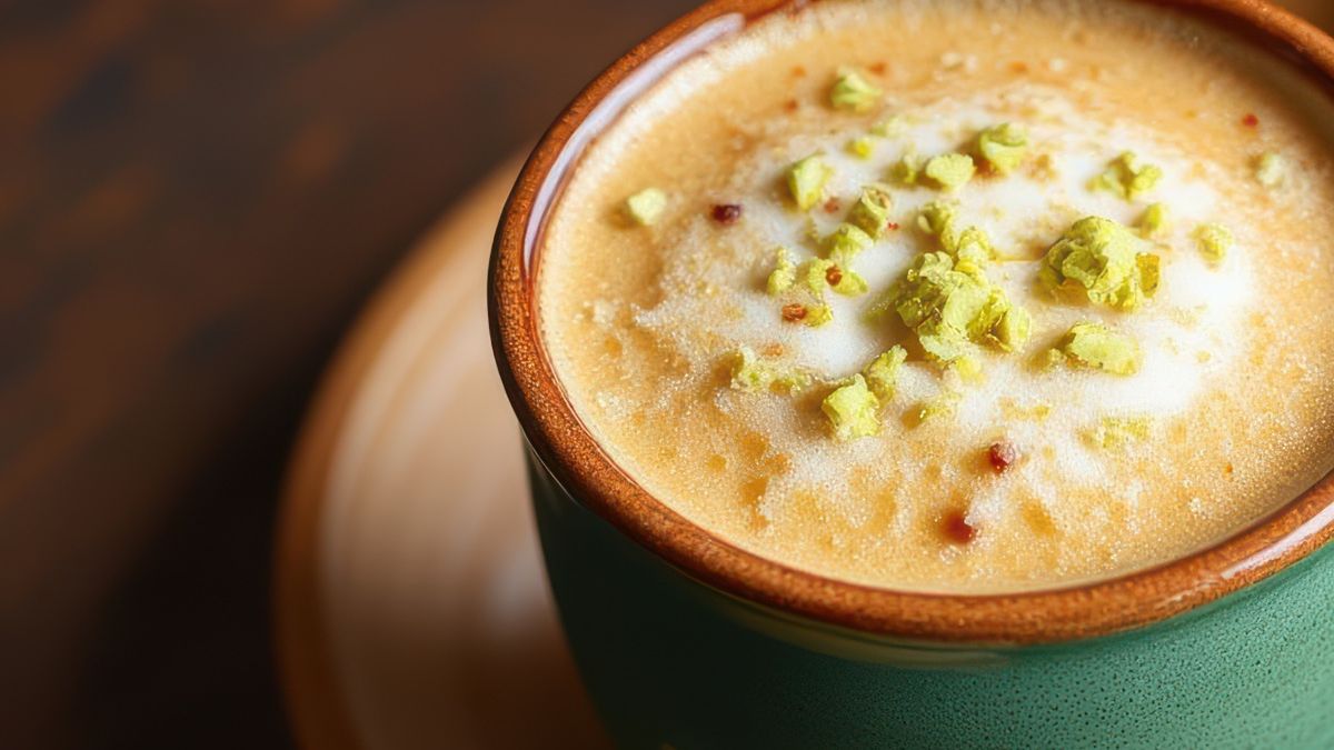 Kawa z pastą pistacjową