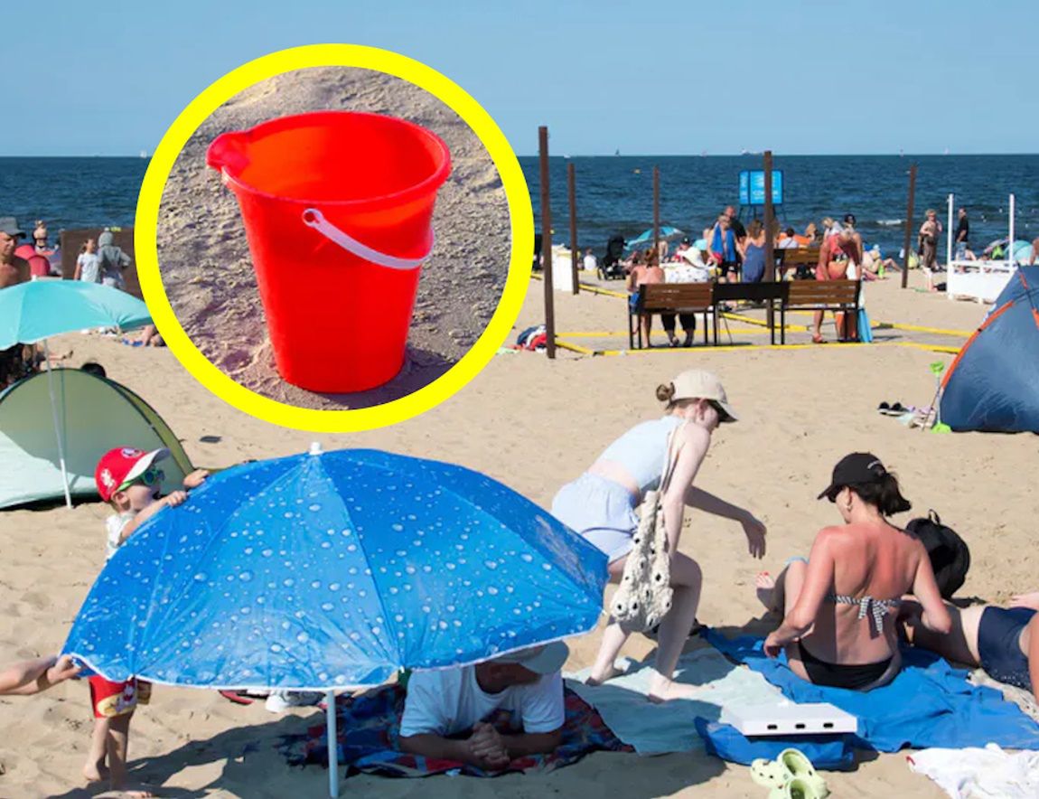 Biorą na plażę wiadro i stawiają obok ręcznika. Trik robi furorę