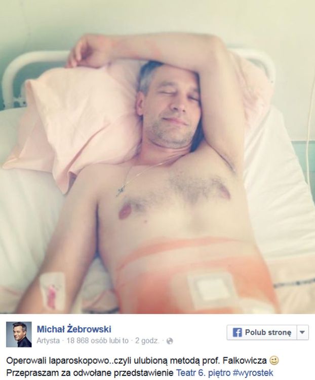 Żebrowski trafił do szpitala! Pokazał zdjęcie!
