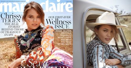 Chrissy Teigen w stylizacjach "na wiejską dziewczynę"