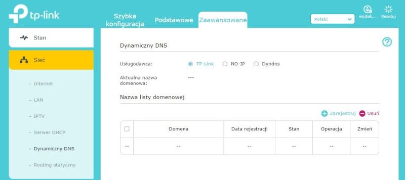 TP-Link Archer AX50 - Ustawienia DNS