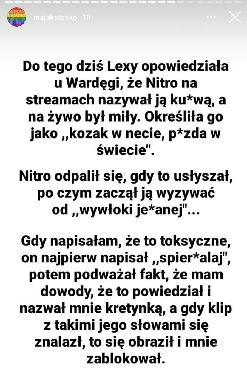 Maja Staśko o sprawie z Nitro