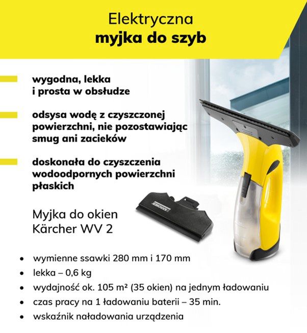 Zalety elektrycznej myjki do szyb Kärcher WV 2